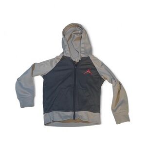 Kids Jordan Gray and Black zip up  Hoodie